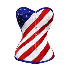 USA Flag Overbust Corset American flag Costume Bustier patriotic Dress Top